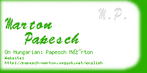 marton papesch business card